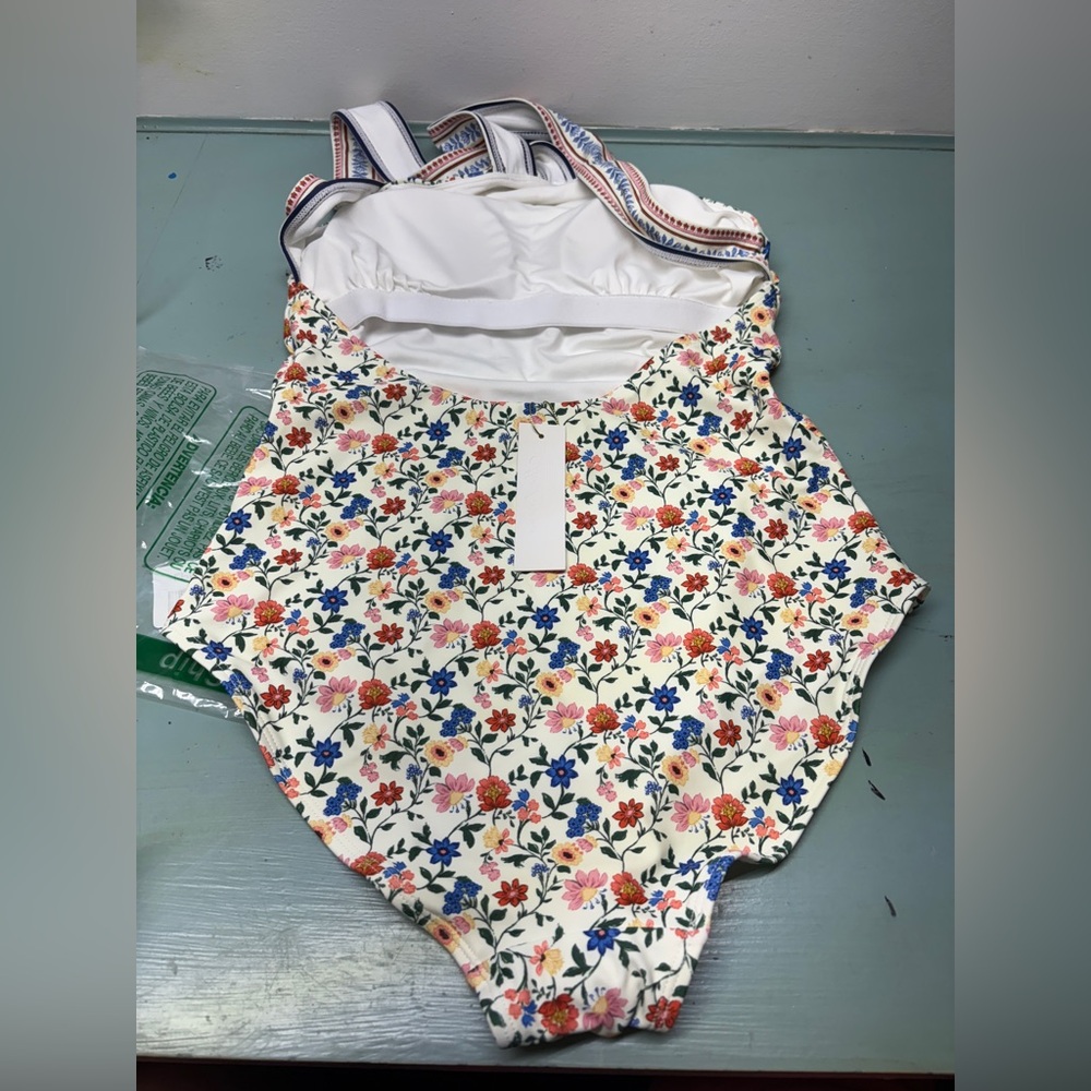 Shoshanna women’s size 8 Cream & Floral One-Piece Swimsuit - Picture 4 of 5